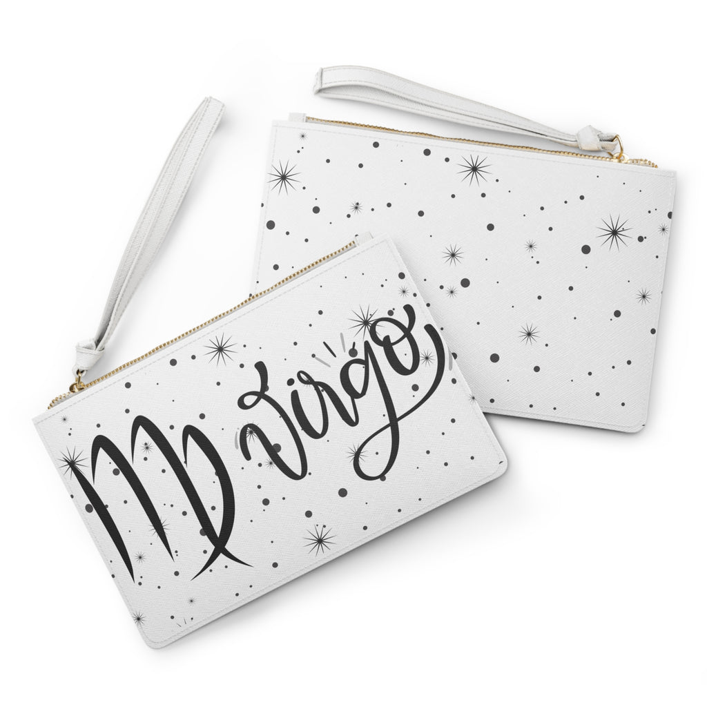 Virgo Zodiac Clutch Bag — Astrological Wristlet with Starry Script