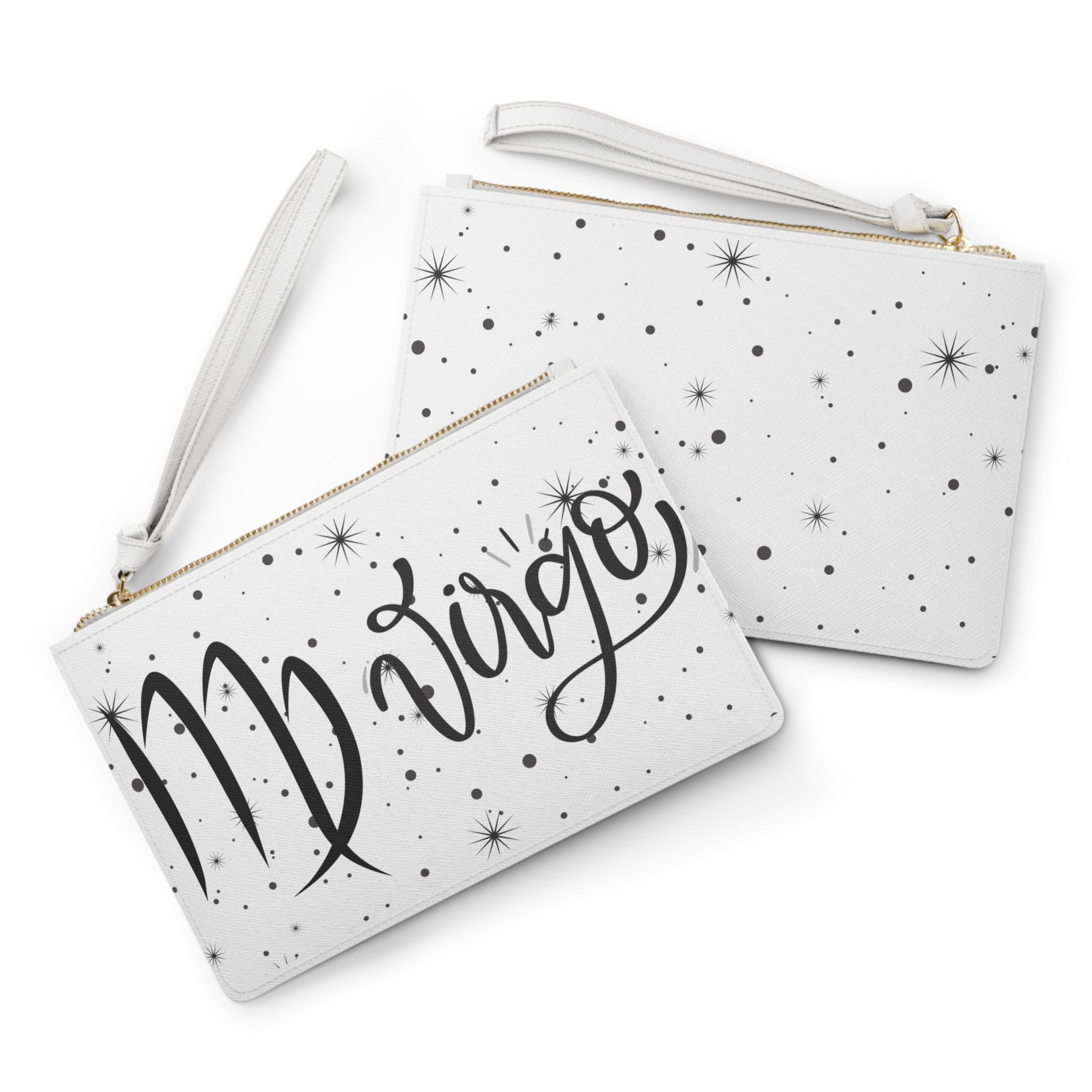 Virgo Zodiac Clutch Bag — Astrological Wristlet with Starry Script