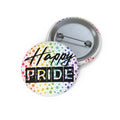 Pride Pin Button — “Happy Pride” Rainbow Starlapel Pin