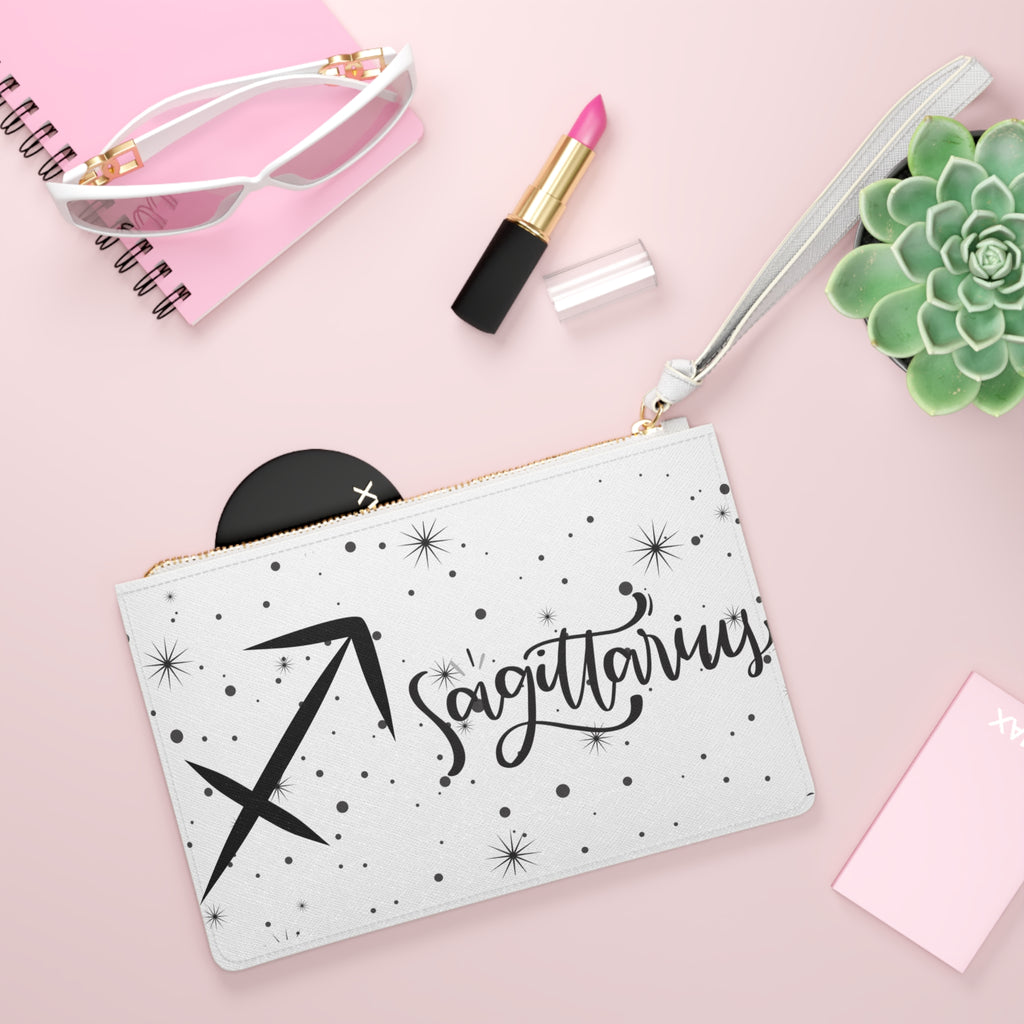Sagittarius Clutch Bag — Zodiac Arrow Wristlet with Starry Constellation Design