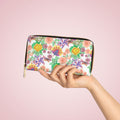 Floral Garden Zipper Wallet — Colorful Watercolor Bouquet Wallet