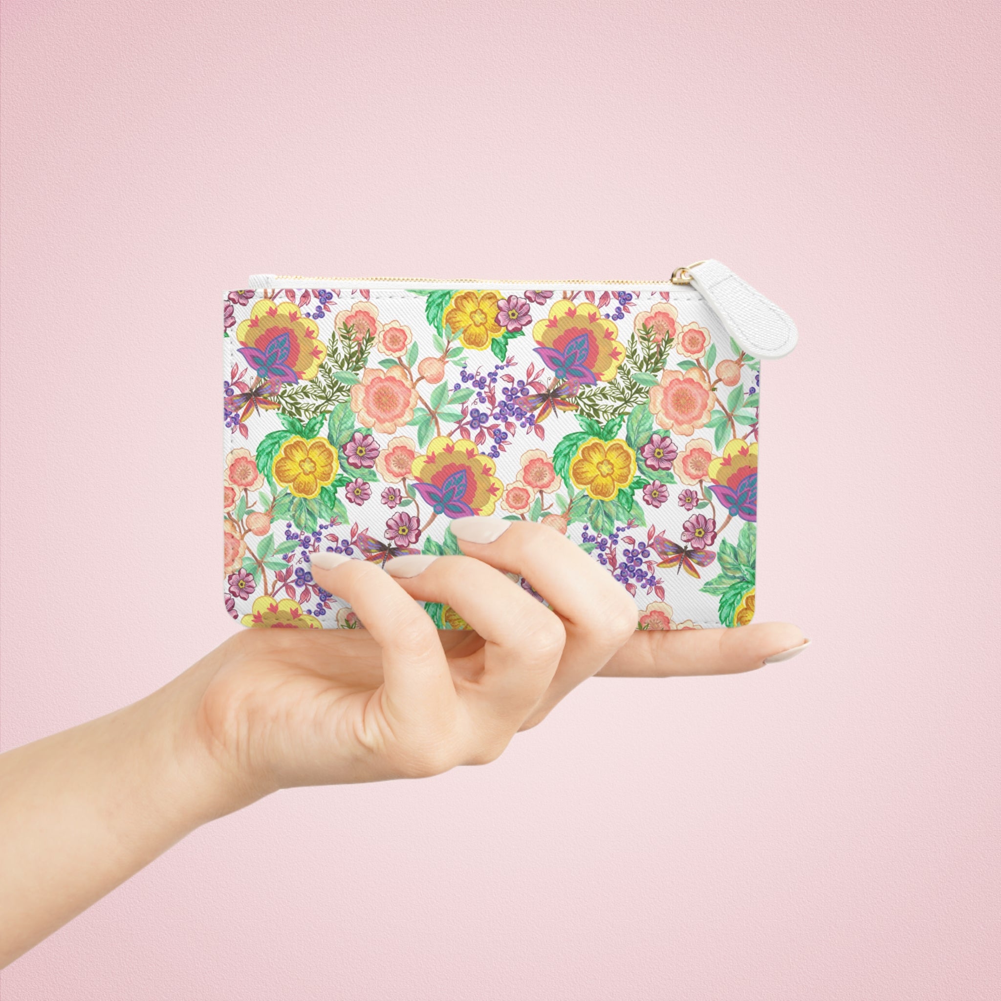 Floral Mini Clutch Bag — Colorful Garden Print Wristlet for Everyday Use