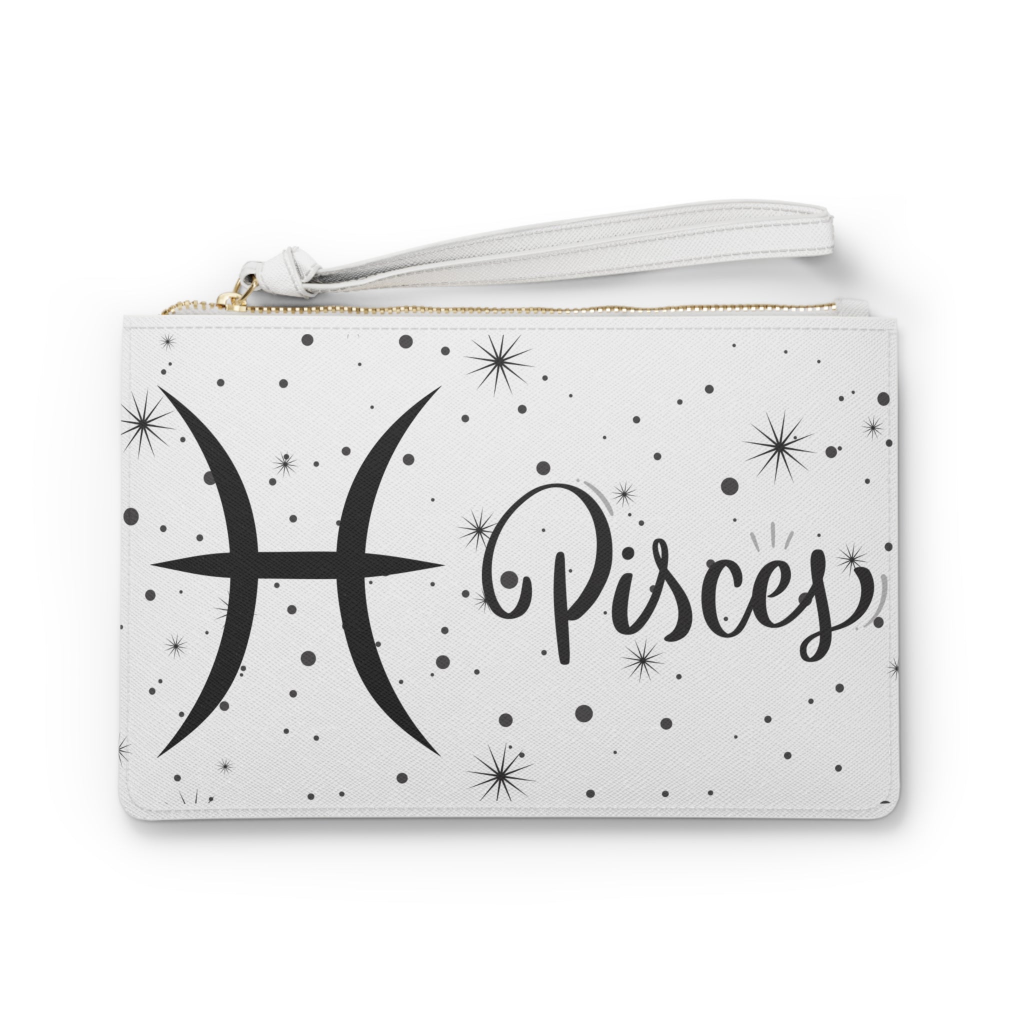 Pisces Clutch Bag — Zodiac Wristlet with Starry Constellation Design