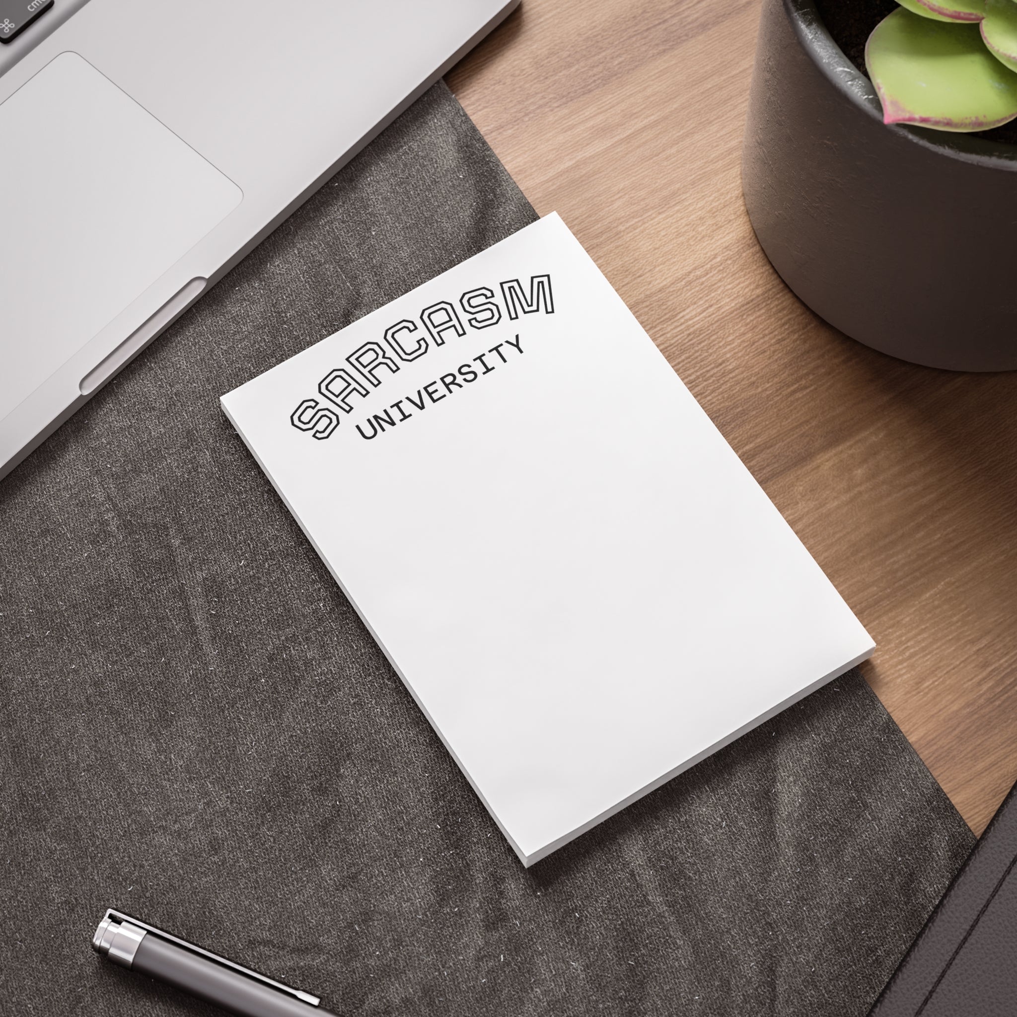 Post-it Note Pad — “Sarcasm University” Funny Office Sticky Notes