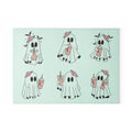 Ghost Boba Glass Cutting Board — Cute Floral Ghosts Drinking Bubble Tea Kitchen Decor