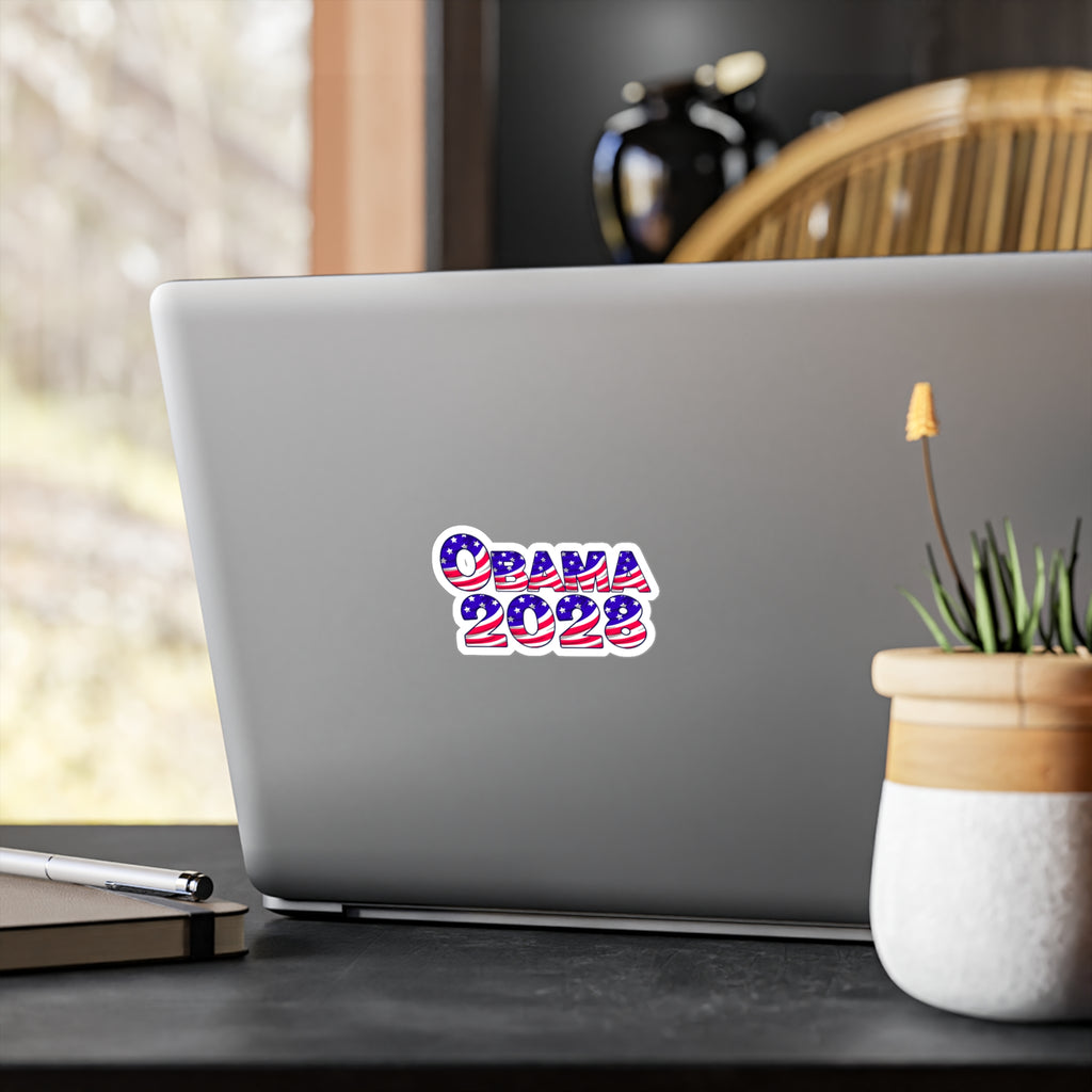 Obama 2028 Flag Decal - Kiss-Cut Vinyl Sticker