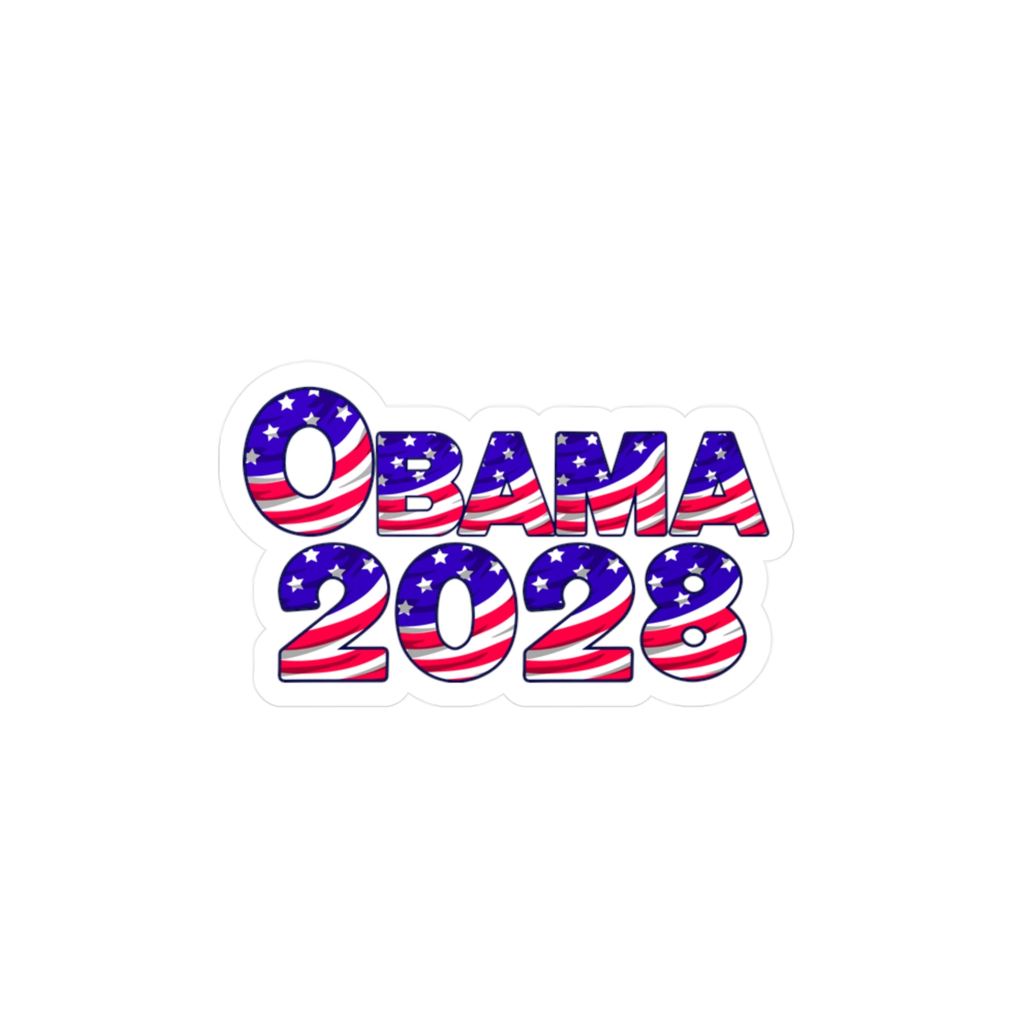Obama 2028 Flag Decal - Kiss-Cut Vinyl Sticker