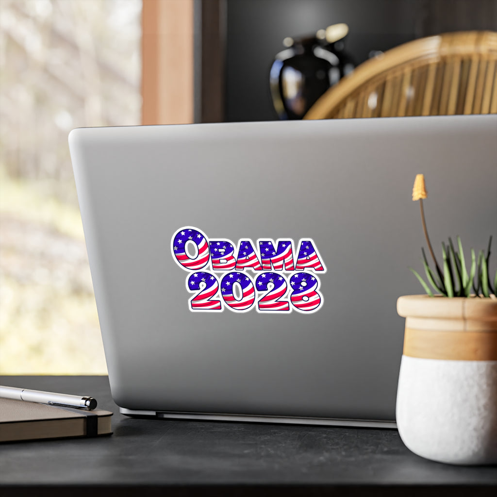 Obama 2028 Flag Decal - Kiss-Cut Vinyl Sticker