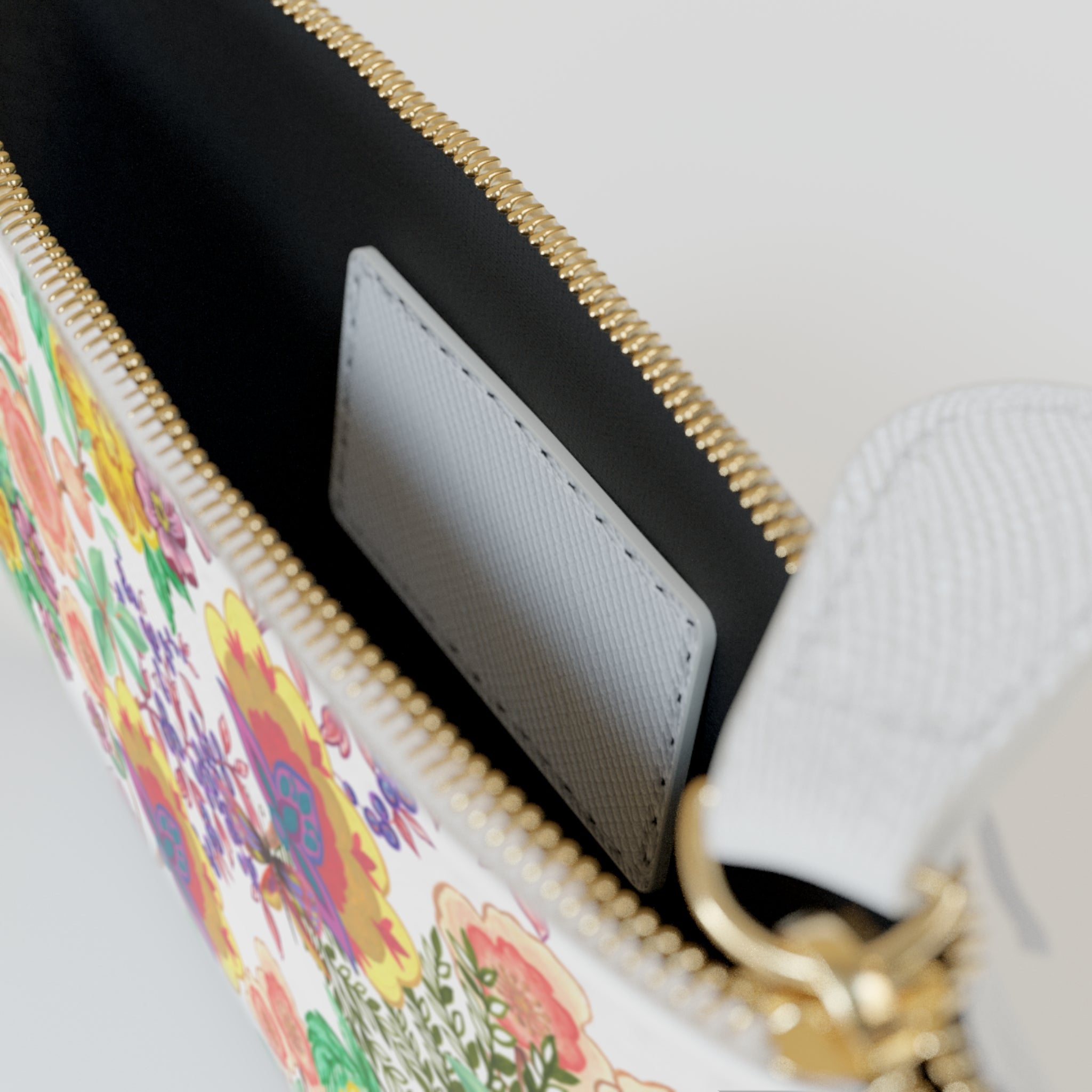 Floral Mini Clutch Bag — Colorful Garden Print Wristlet for Everyday Use