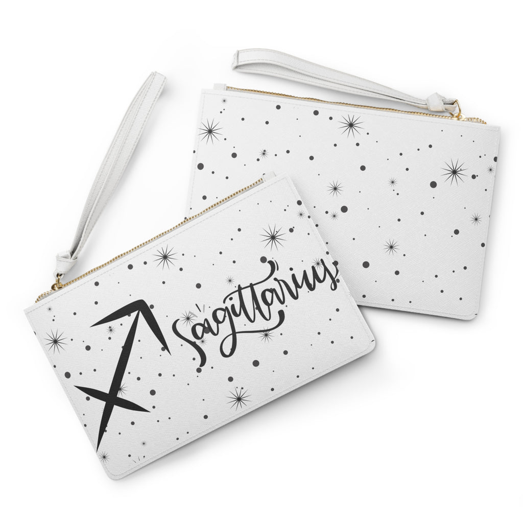 Sagittarius Clutch Bag — Zodiac Arrow Wristlet with Starry Constellation Design