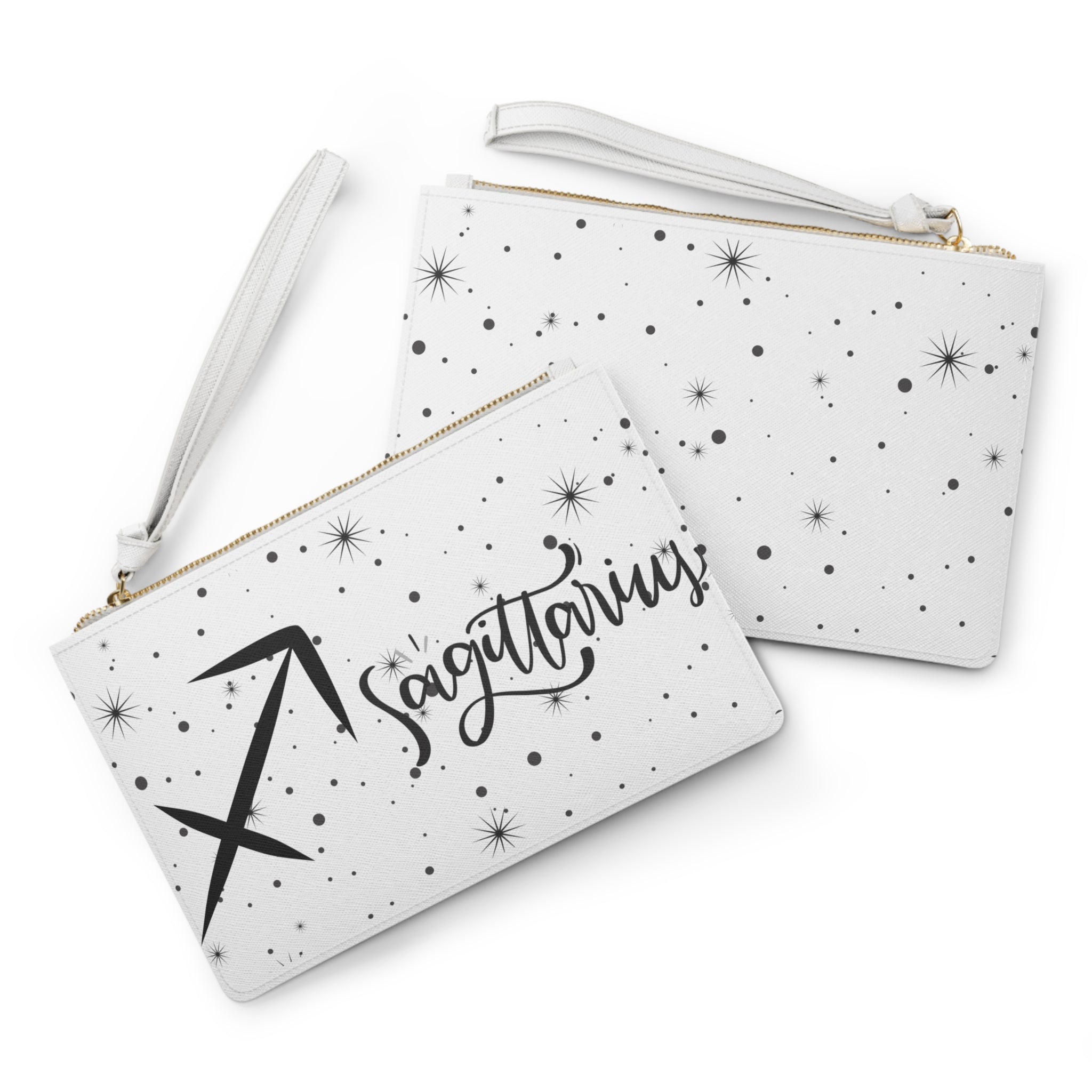 Sagittarius Clutch Bag — Zodiac Arrow Wristlet with Starry Constellation Design