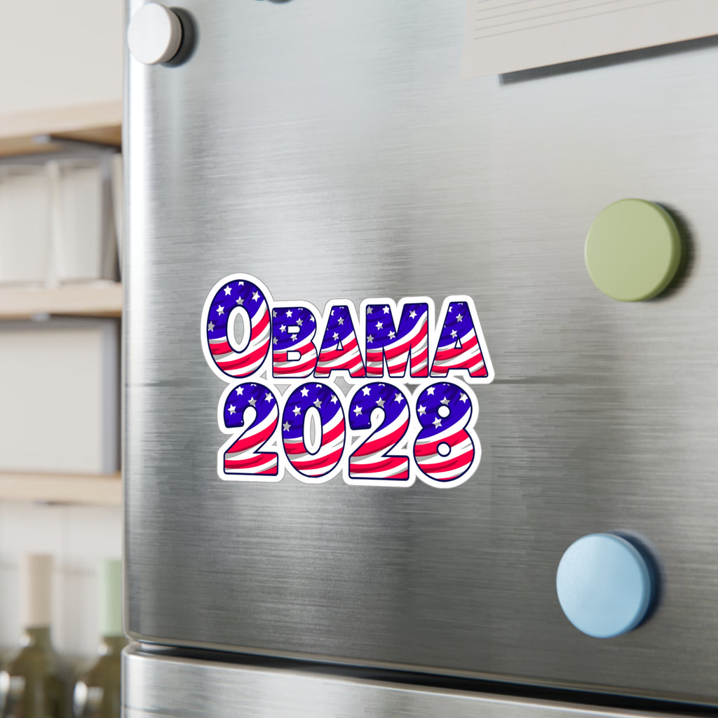 Obama 2028 Flag Decal - Kiss-Cut Vinyl Sticker