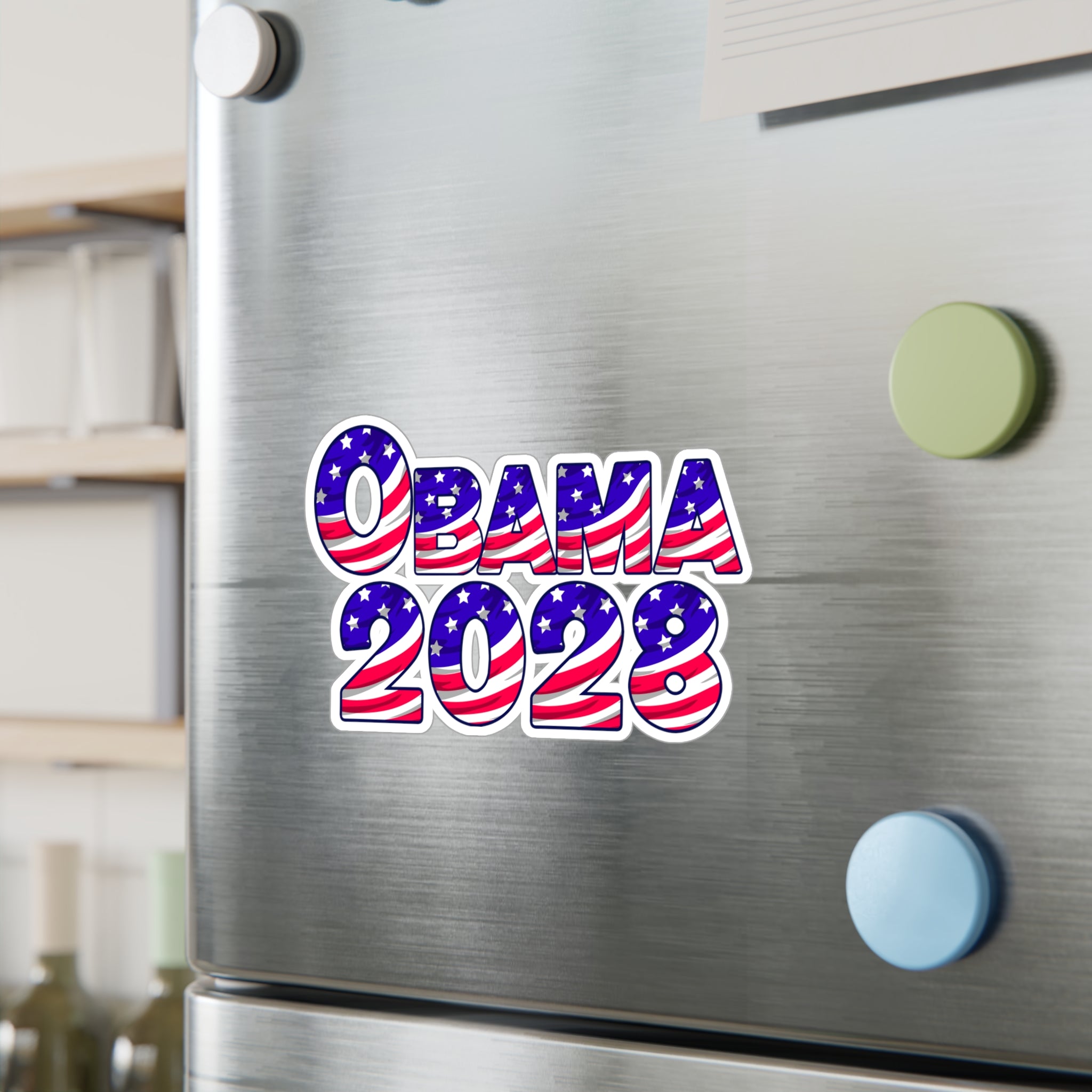 Obama 2028 Flag Decal - Kiss-Cut Vinyl Sticker