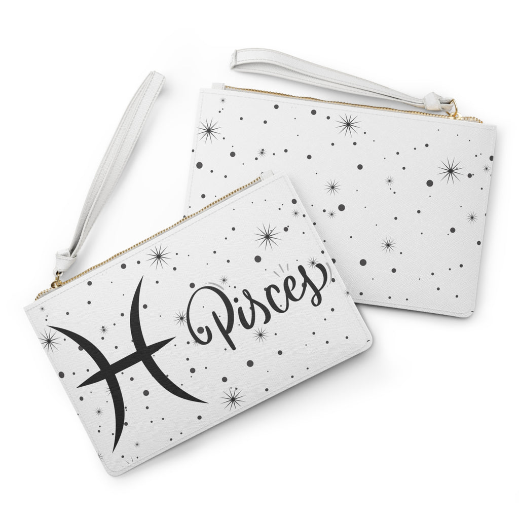 Pisces Clutch Bag — Zodiac Wristlet with Starry Constellation Design