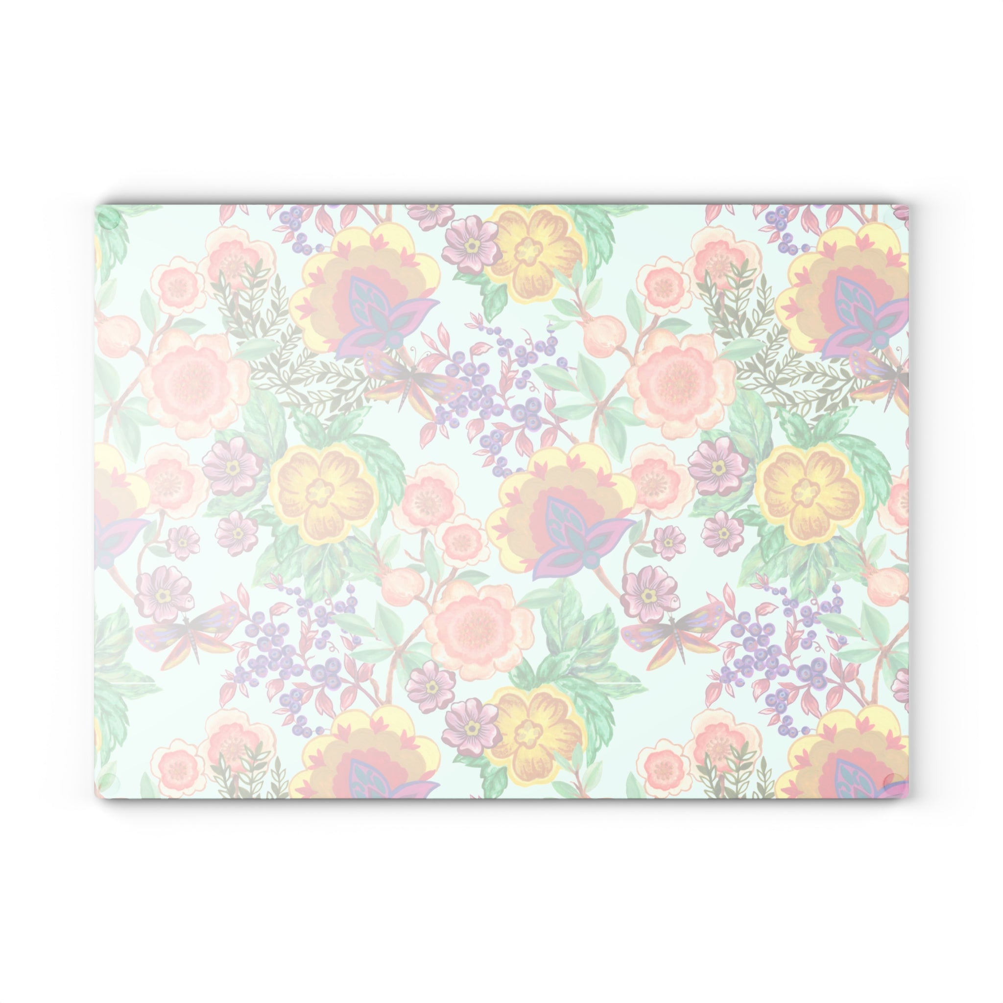 Glass Cutting Board — Colorful Floral Pattern Kitchen Cutting Board