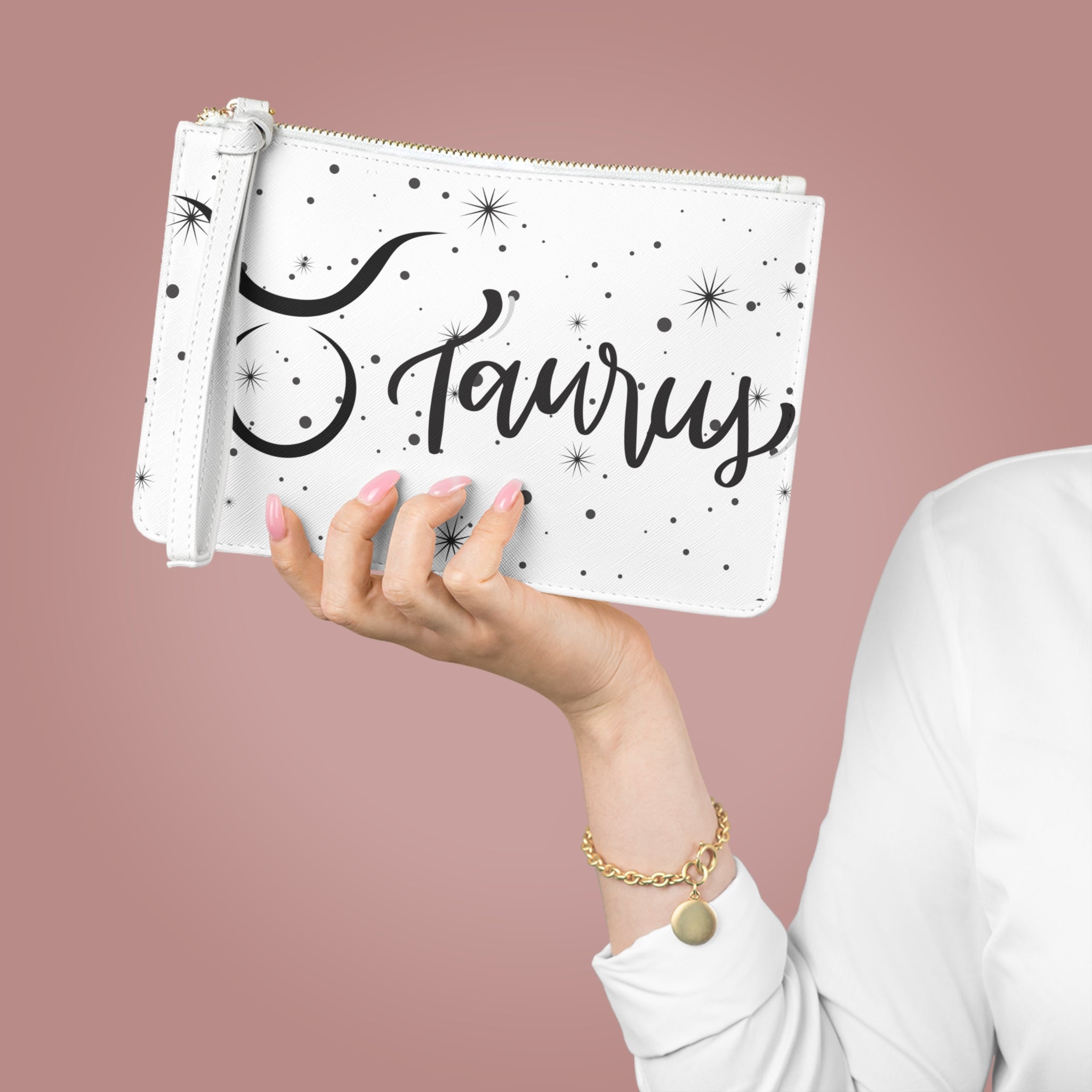 Taurus Clutch Bag — Zodiac Wristlet with Starry Constellation Design