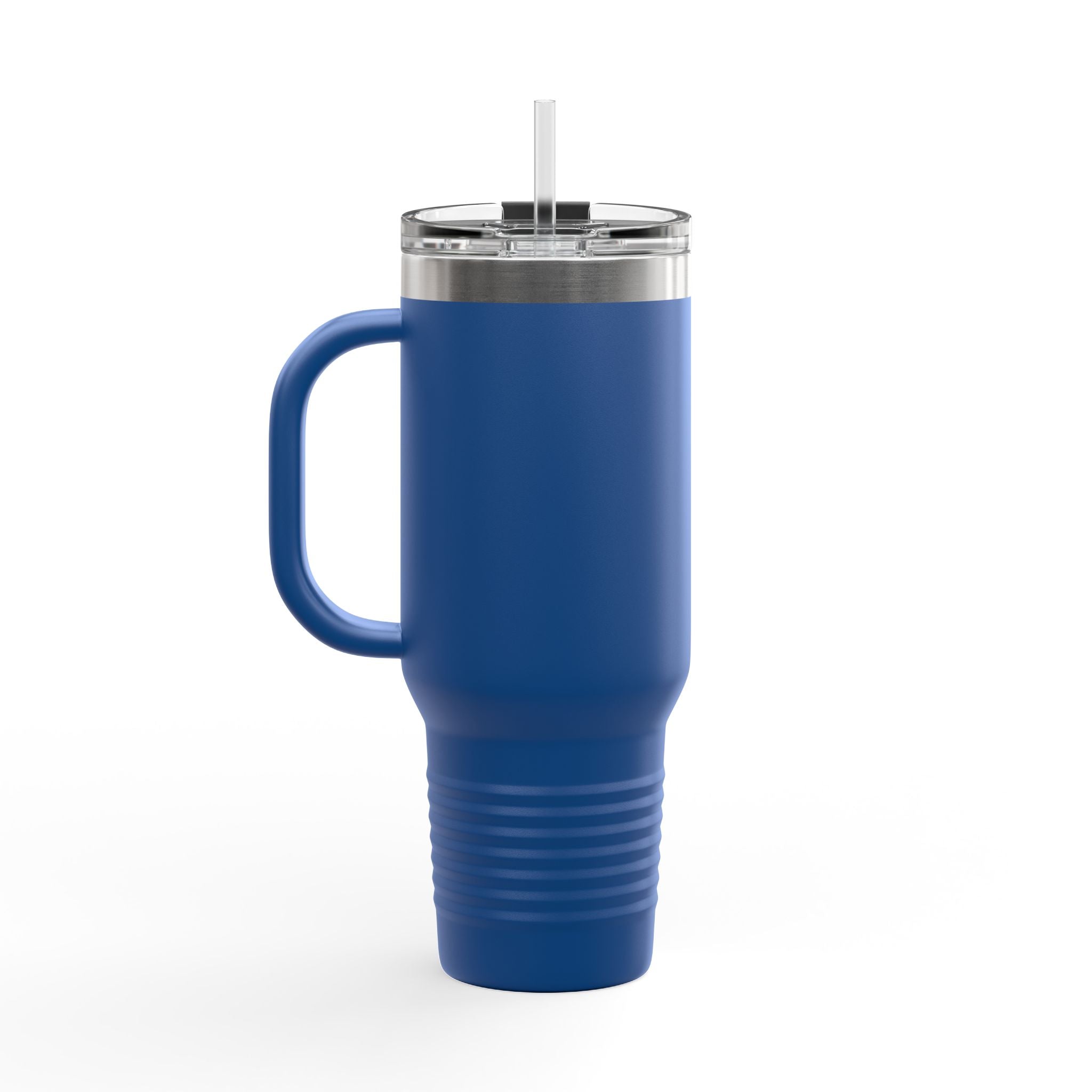 40oz Insulated Travel Mug — Black "XOXO Coffee" Tumbler with Straw & Handle - White Lettering