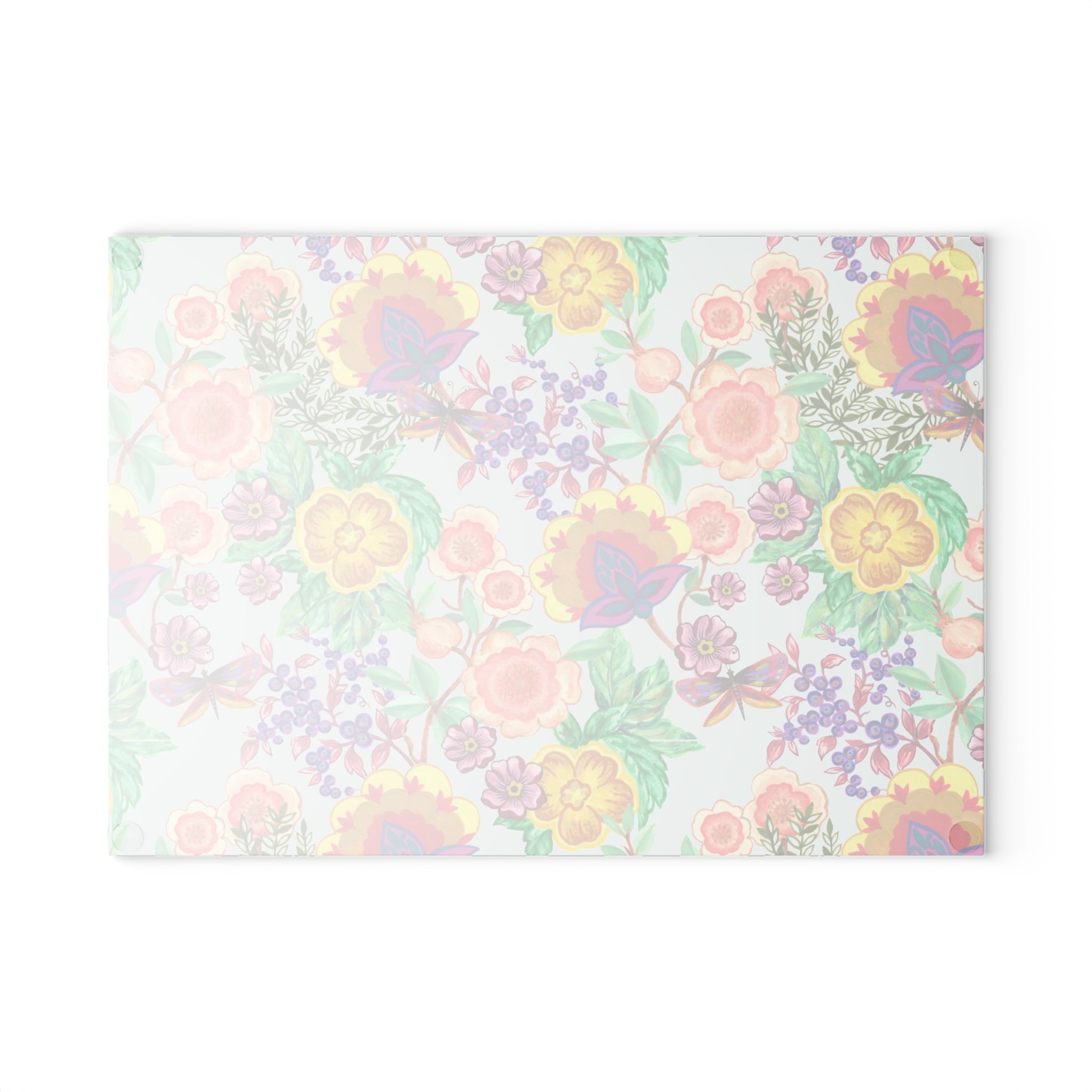 Glass Cutting Board — Colorful Floral Pattern Kitchen Cutting Board