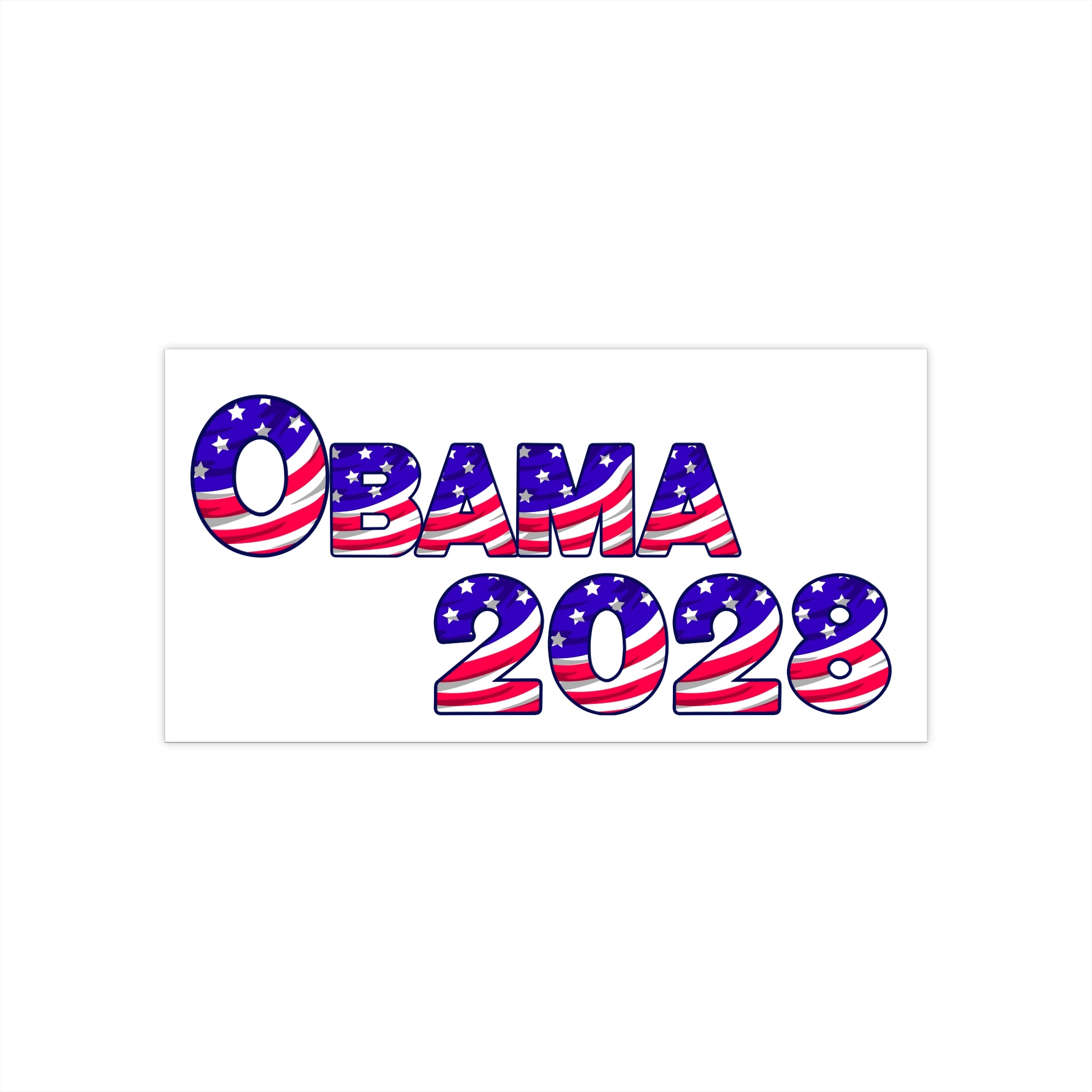 Obama 2028 Bumper Sticker — Patriotic American Campaign Decal