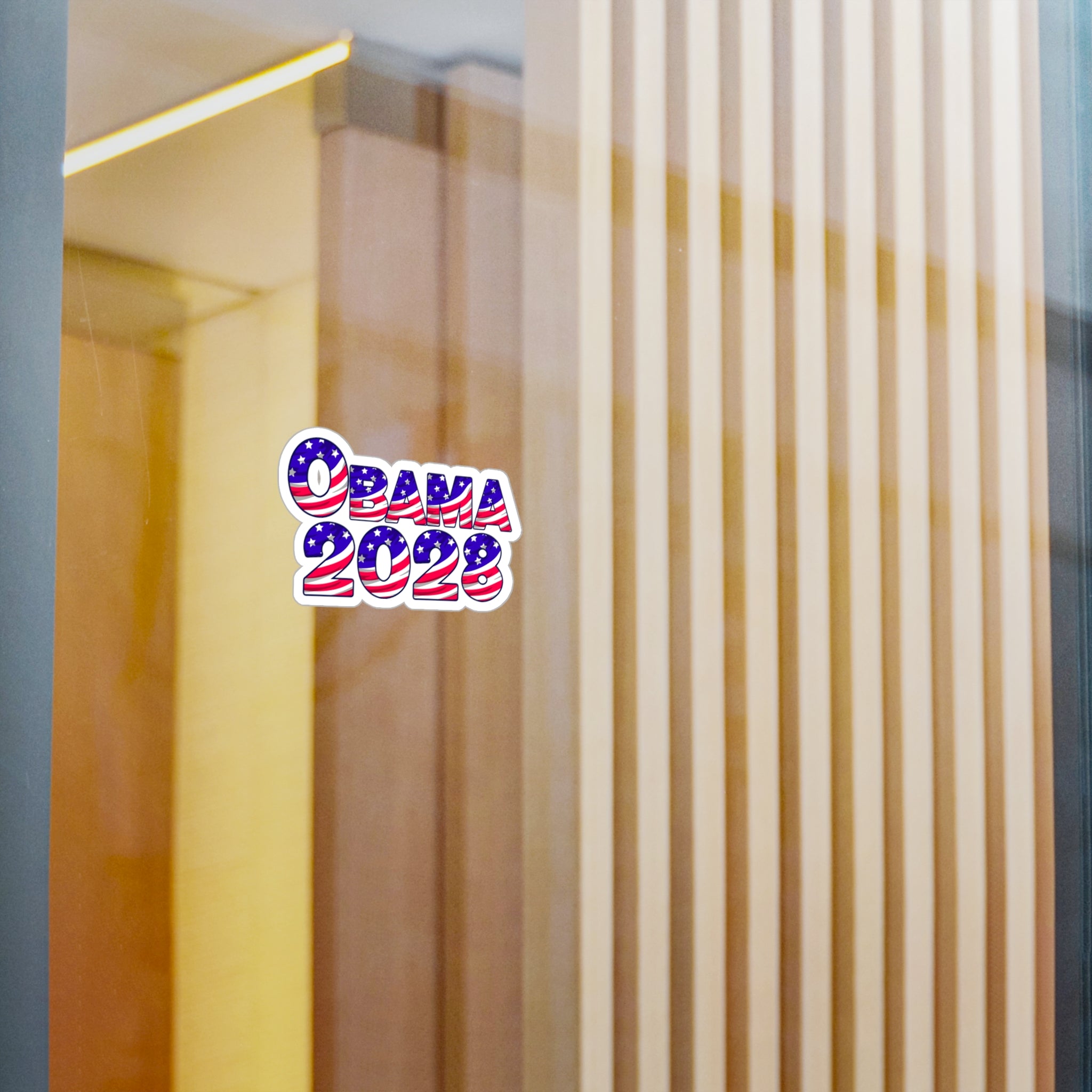 Obama 2028 Flag Decal - Kiss-Cut Vinyl Sticker
