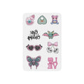 Cute Goth Temporary Tattoos — Pink Bat, Skull, Butterfly & "Live" Designs