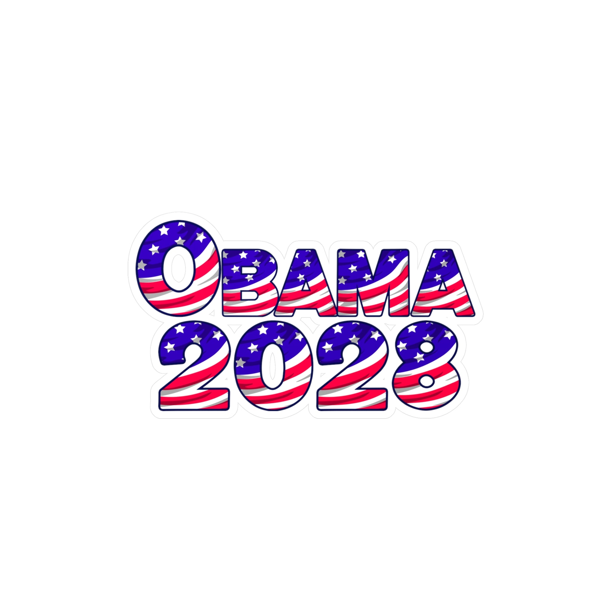 Obama 2028 Flag Decal - Kiss-Cut Vinyl Sticker