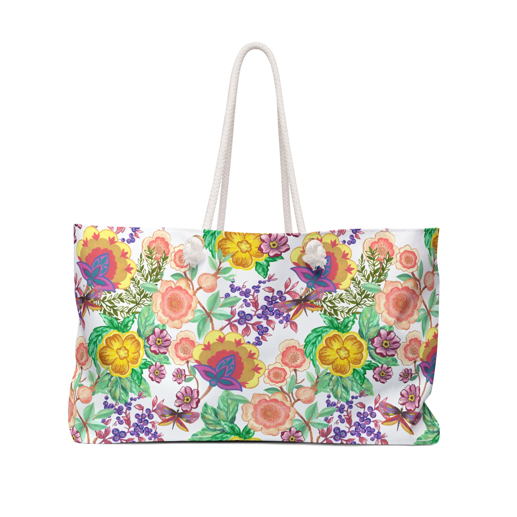 Floral Escape Weekender Bag — Colorful Watercolor Flowers Travel Tote