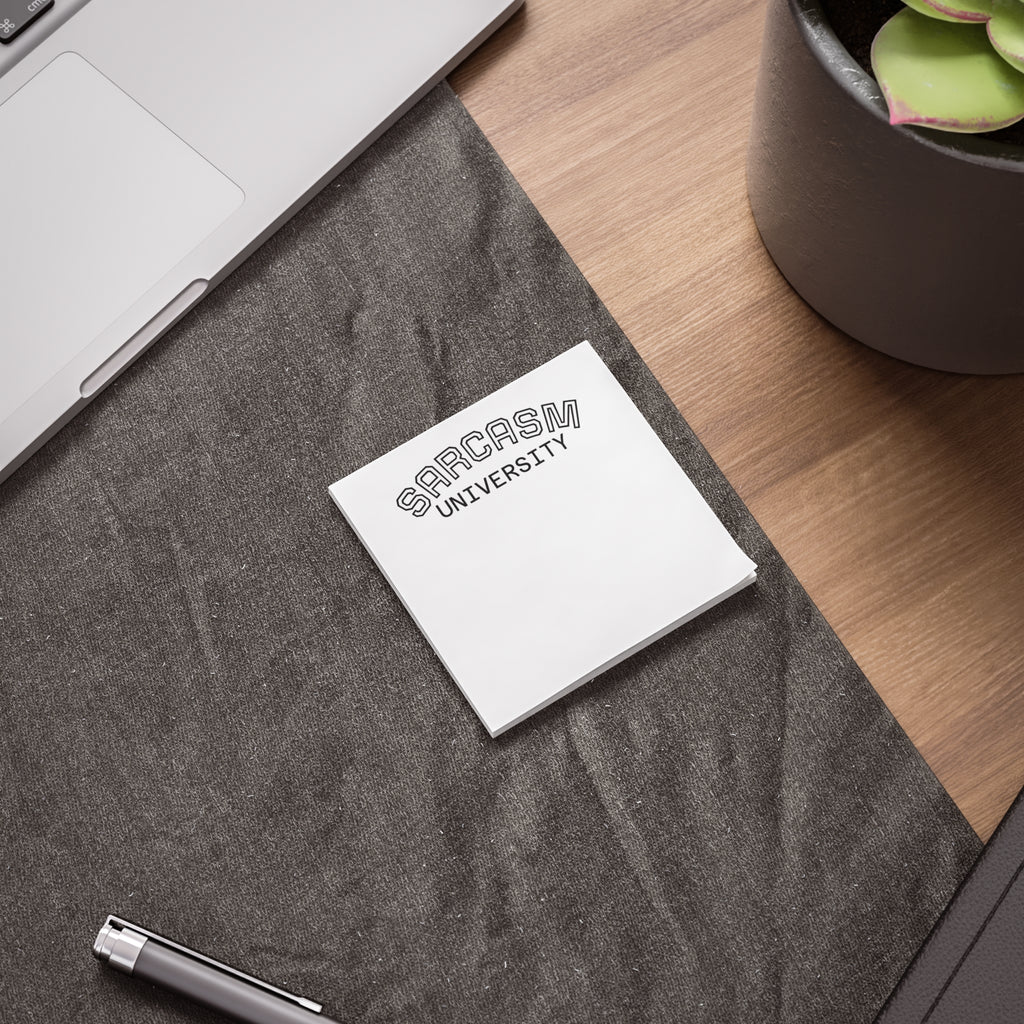 Post-it Note Pad — “Sarcasm University” Funny Office Sticky Notes
