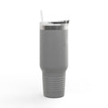 40oz Insulated Travel Mug – "XOXO – Coffee" White Stainless Tumbler with Straw & Handle