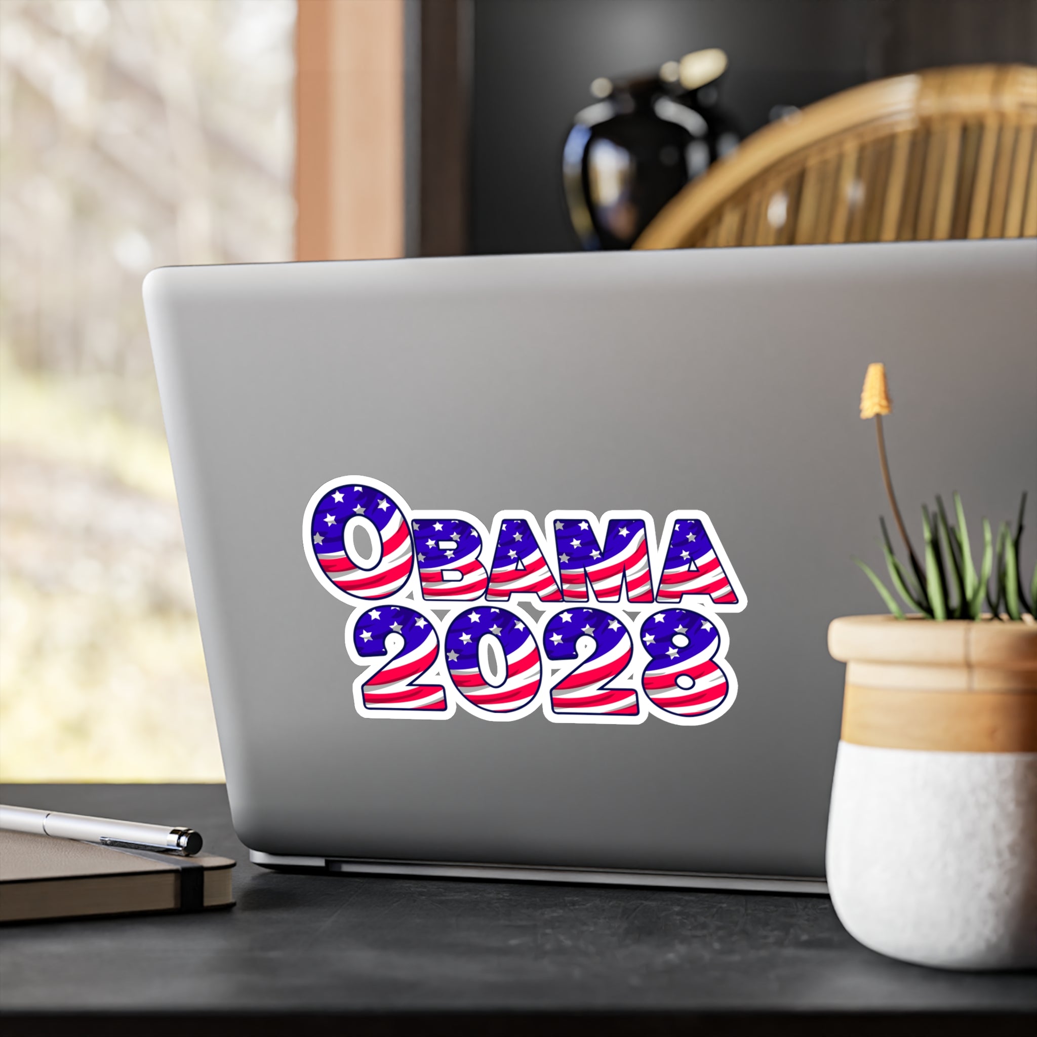 Obama 2028 Flag Decal - Kiss-Cut Vinyl Sticker