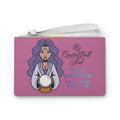 Funny Crystal Ball Clutch Bag — "My Crystal Ball Said You Should Shut the F*** Up" Wristlet - Light Pink