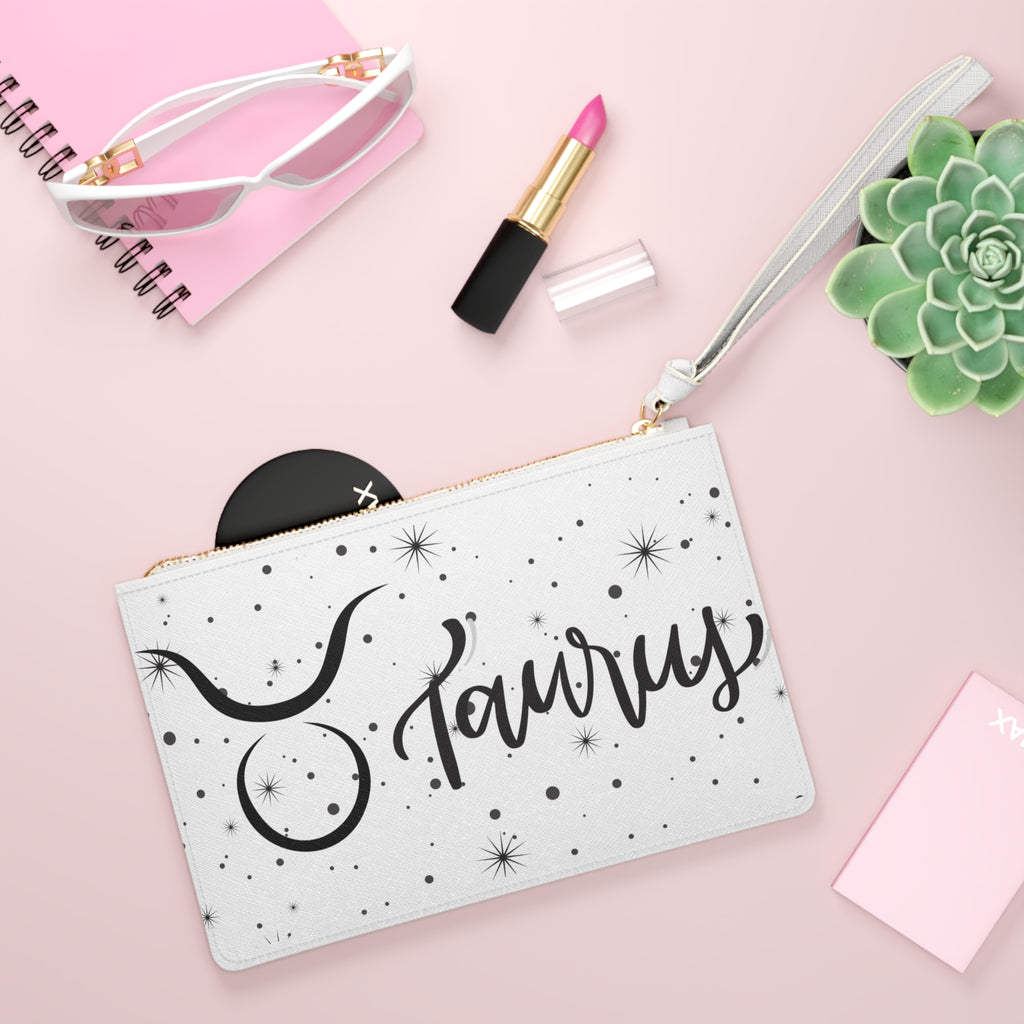 Taurus Clutch Bag — Zodiac Wristlet with Starry Constellation Design