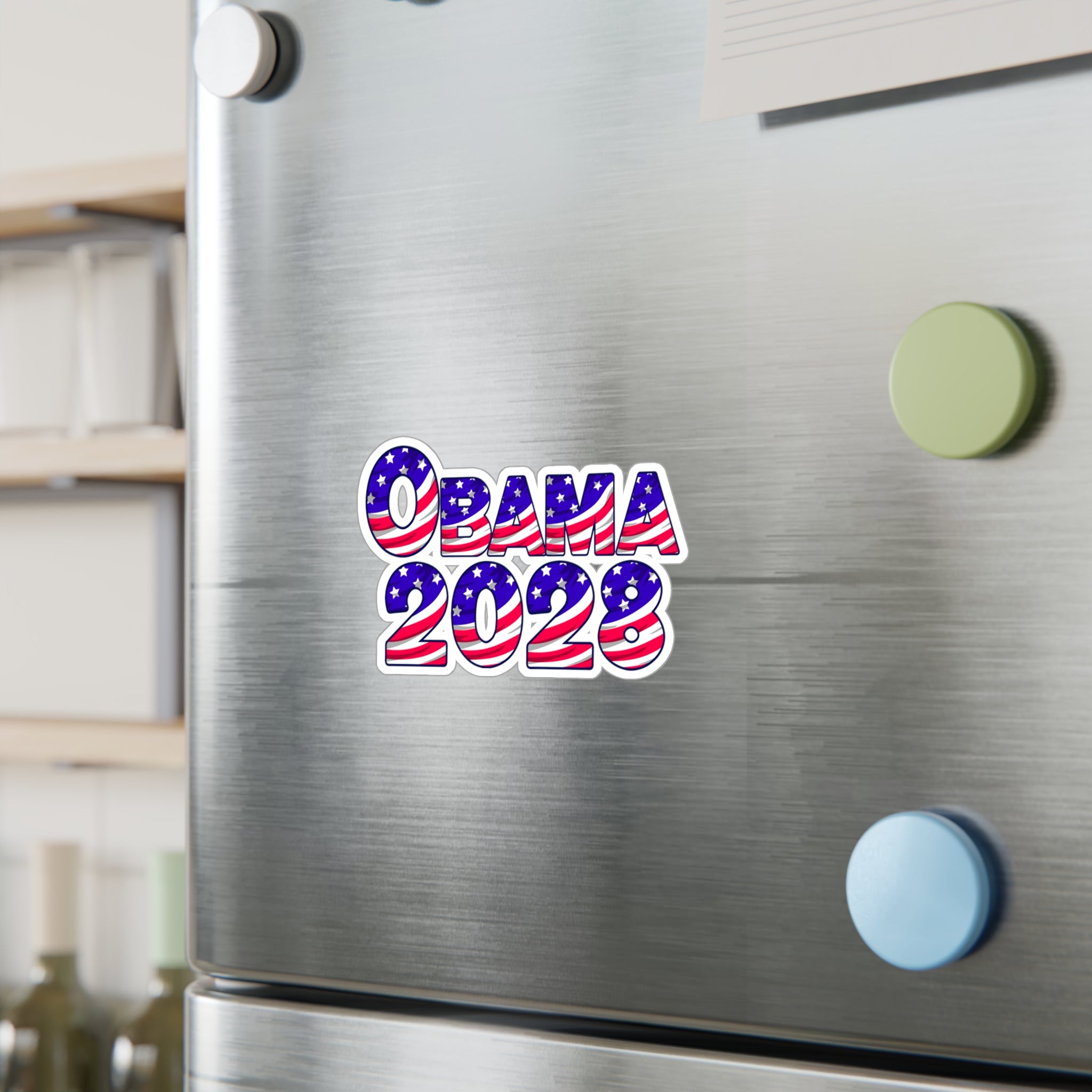 Obama 2028 Flag Decal - Kiss-Cut Vinyl Sticker