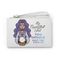 Funny Crystal Ball Clutch Bag — "My Crystal Ball Said You Should Shut the F*** Up" Wristlet - White