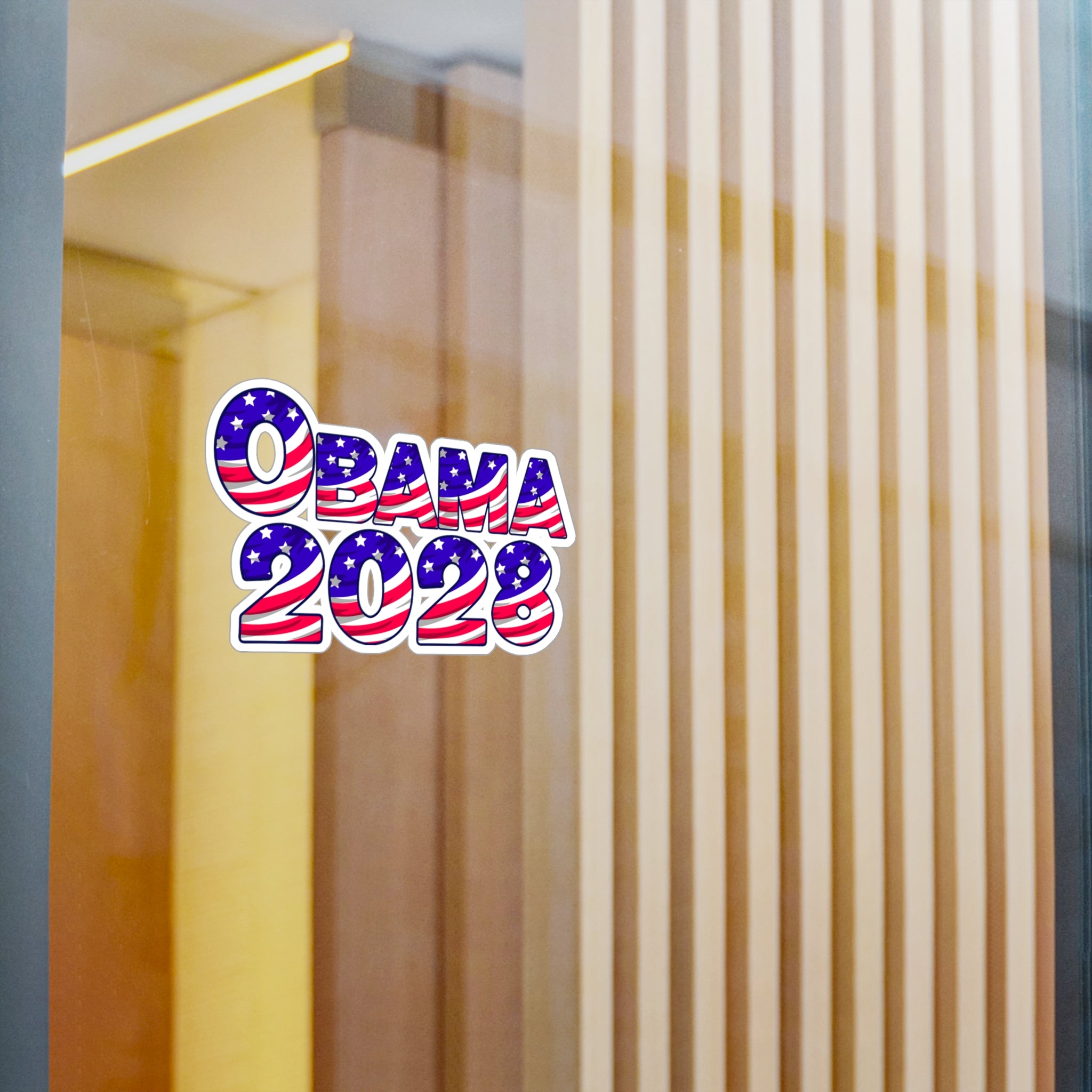 Obama 2028 Flag Decal - Kiss-Cut Vinyl Sticker