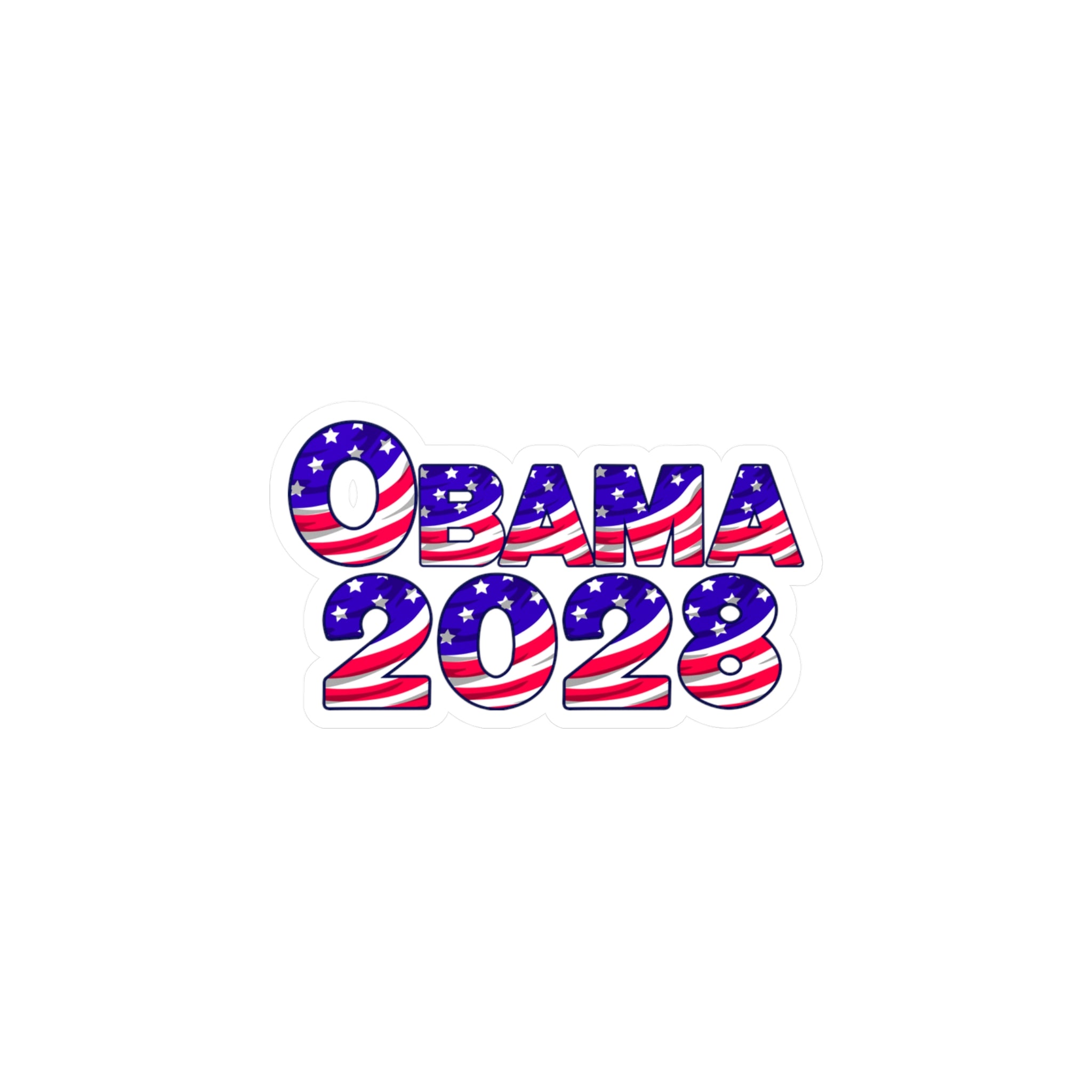 Obama 2028 Flag Decal - Kiss-Cut Vinyl Sticker