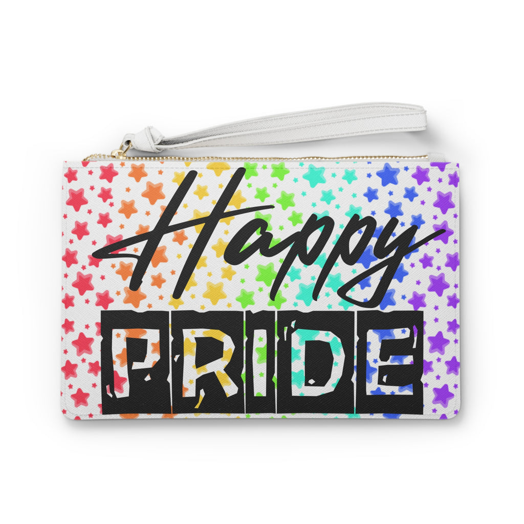 Happy Pride Clutch Bag — Rainbow Star Wristlet for LGBTQ+ Celebrations