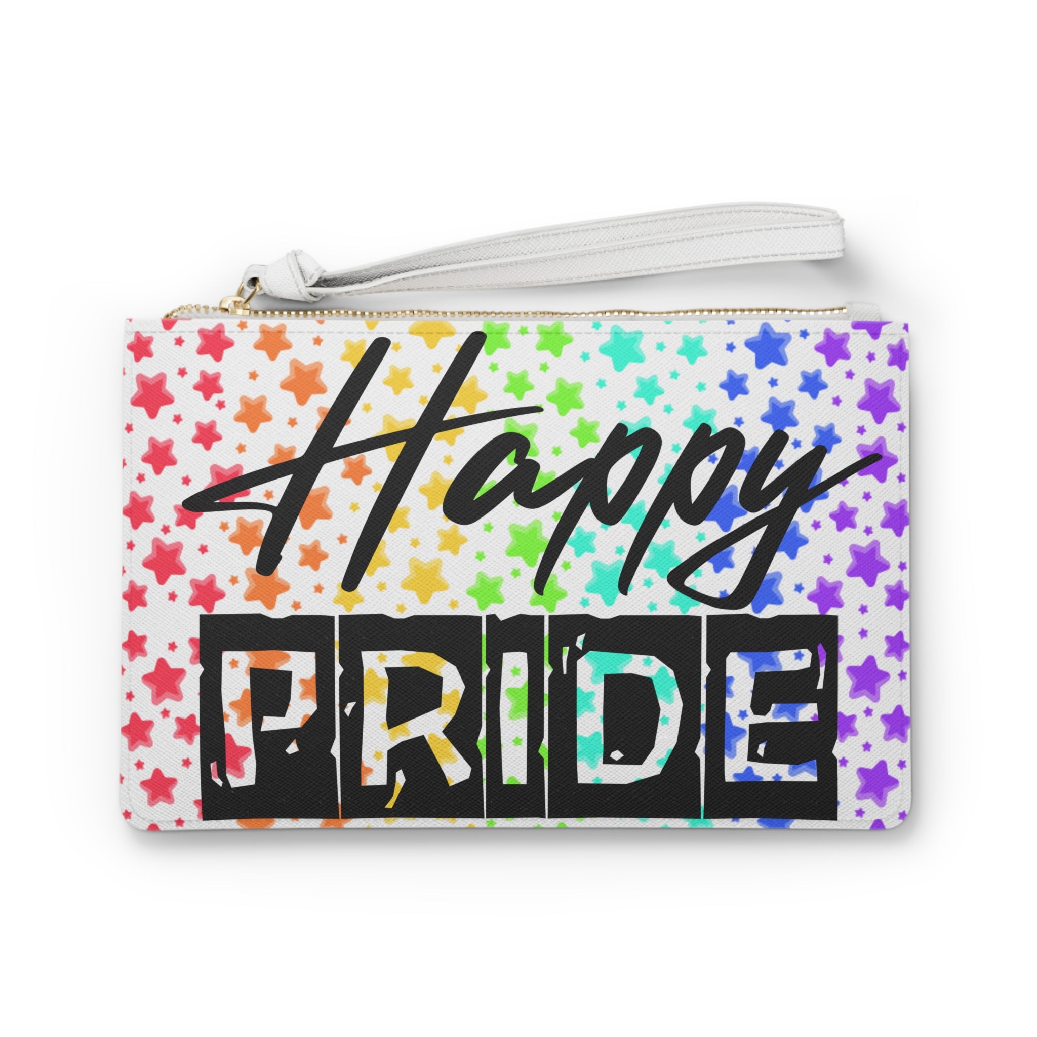 Happy Pride Clutch Bag — Rainbow Star Wristlet for LGBTQ+ Celebrations