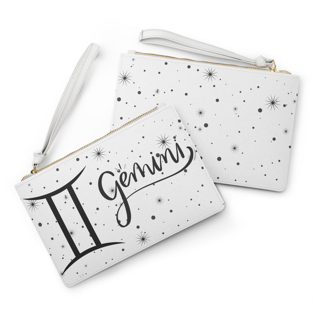 Gemini Zodiac Clutch Bag — Astrological Wristlet with Starry Design