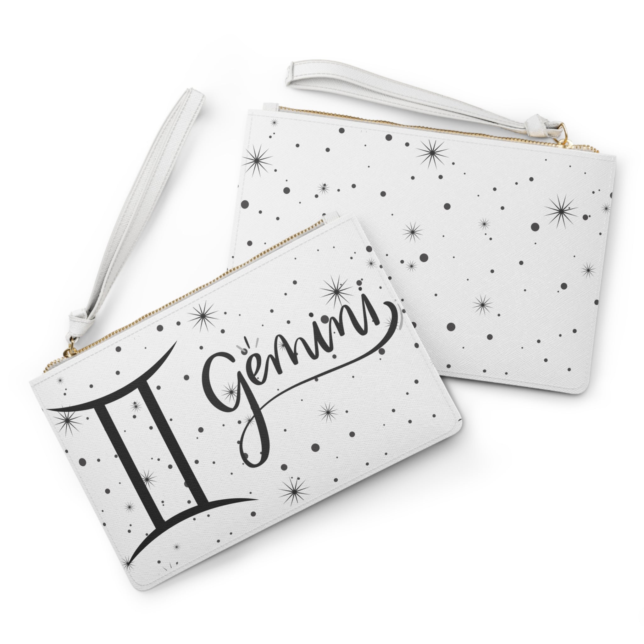 Gemini Zodiac Clutch Bag — Astrological Wristlet with Starry Design