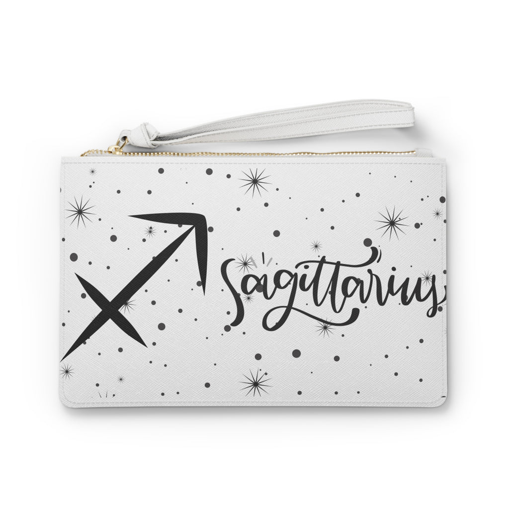 Sagittarius Clutch Bag — Zodiac Arrow Wristlet with Starry Constellation Design