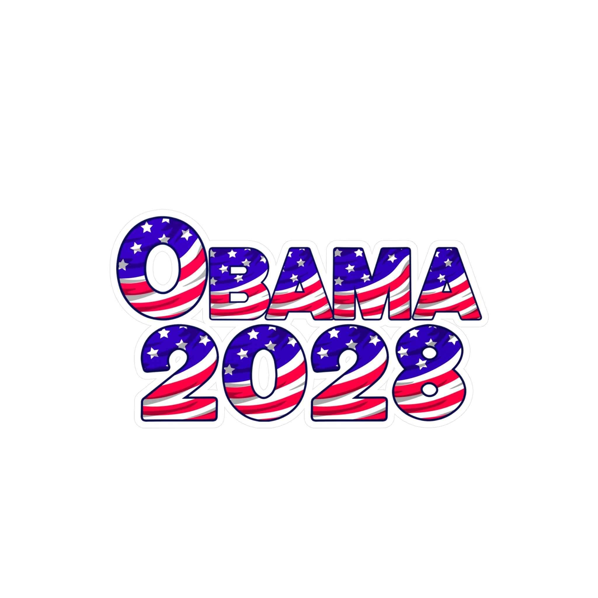 Obama 2028 Flag Decal - Kiss-Cut Vinyl Sticker