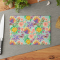 Glass Cutting Board — Colorful Floral Pattern Kitchen Cutting Board