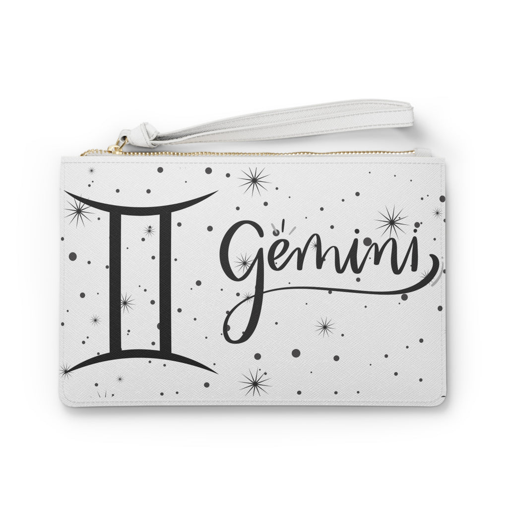 Gemini Zodiac Clutch Bag — Astrological Wristlet with Starry Design