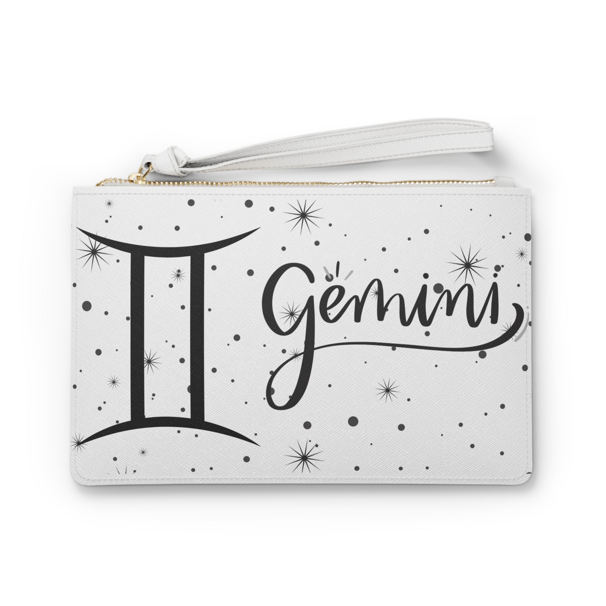 Gemini Zodiac Clutch Bag — Astrological Wristlet with Starry Design