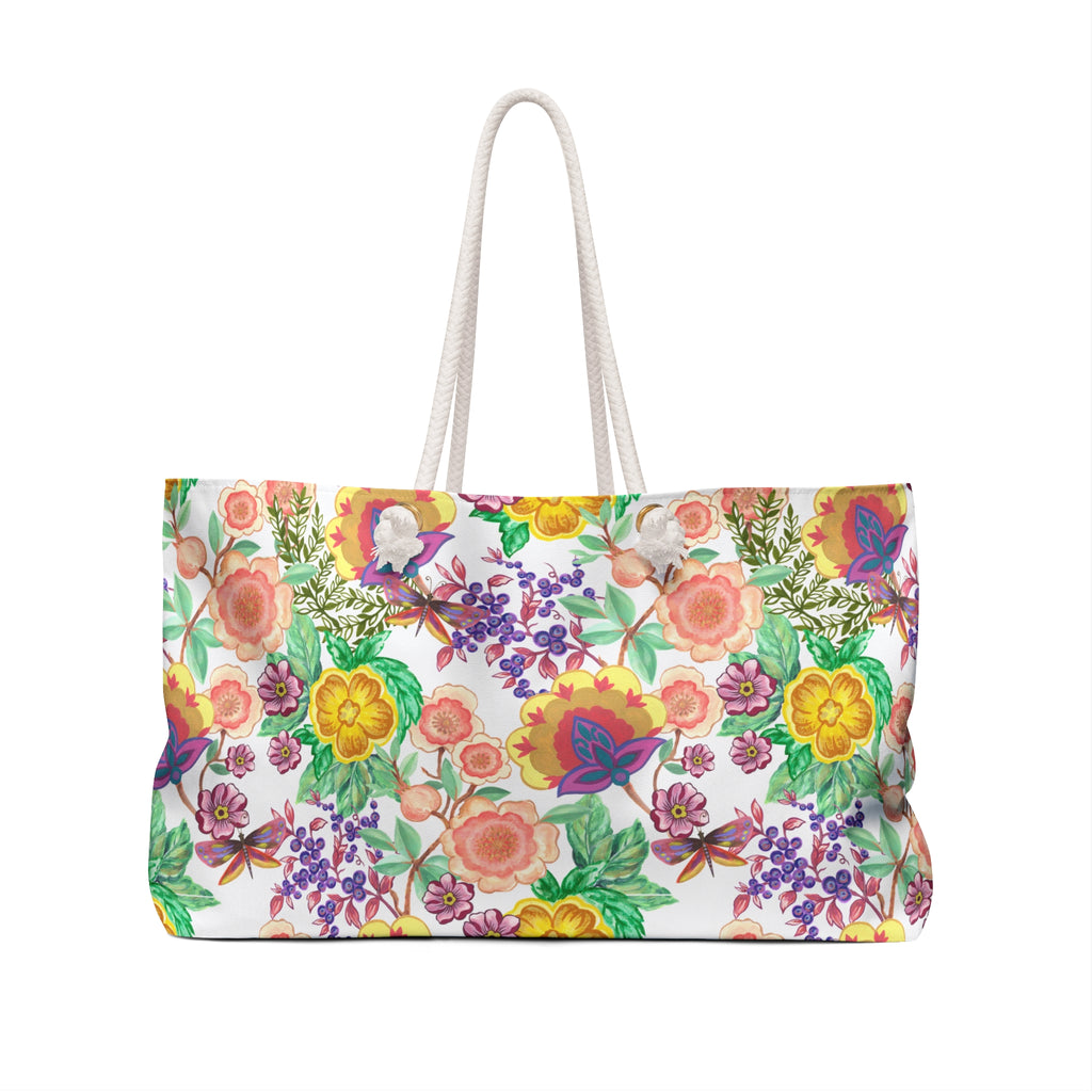 Floral Escape Weekender Bag — Colorful Watercolor Flowers Travel Tote