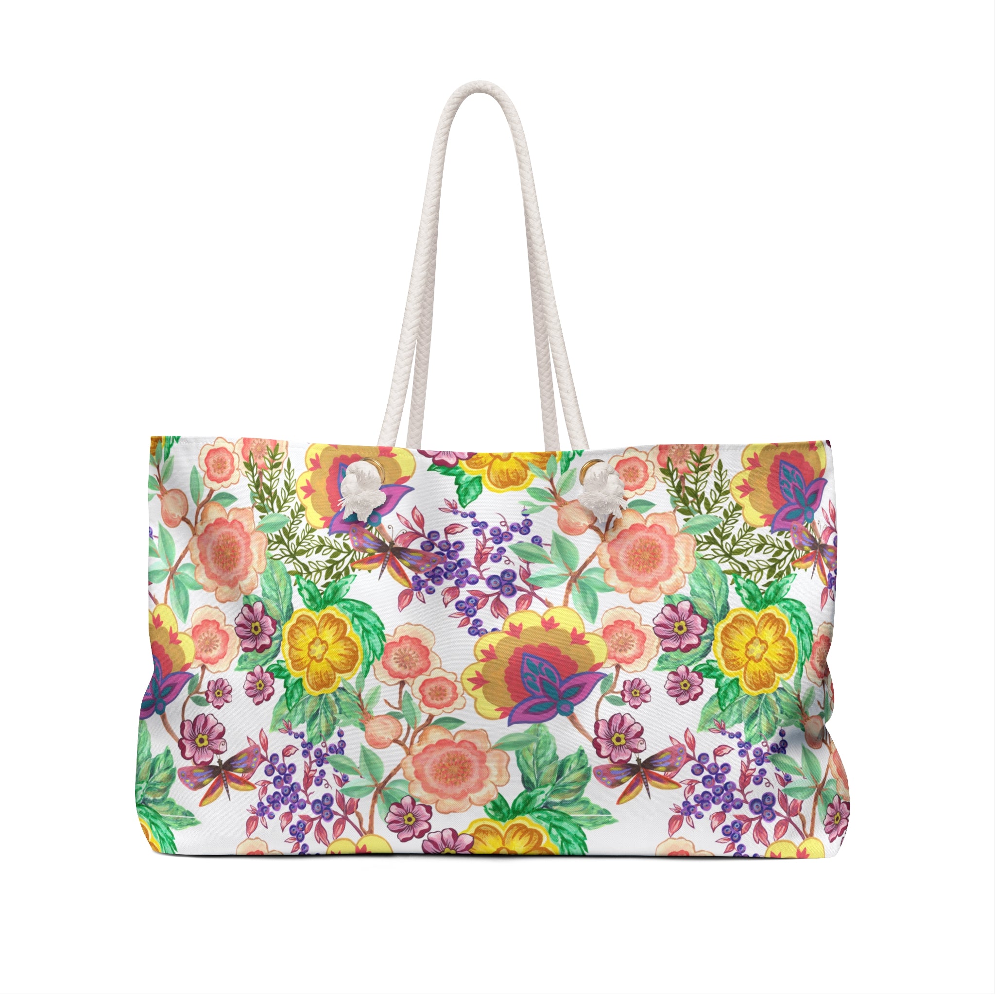 Floral Escape Weekender Bag — Colorful Watercolor Flowers Travel Tote