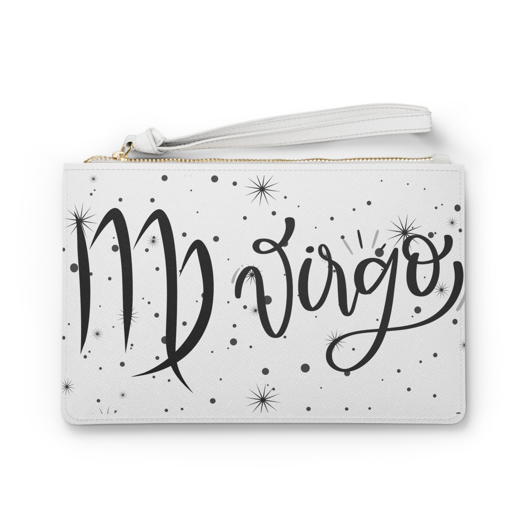 Virgo Zodiac Clutch Bag — Astrological Wristlet with Starry Script